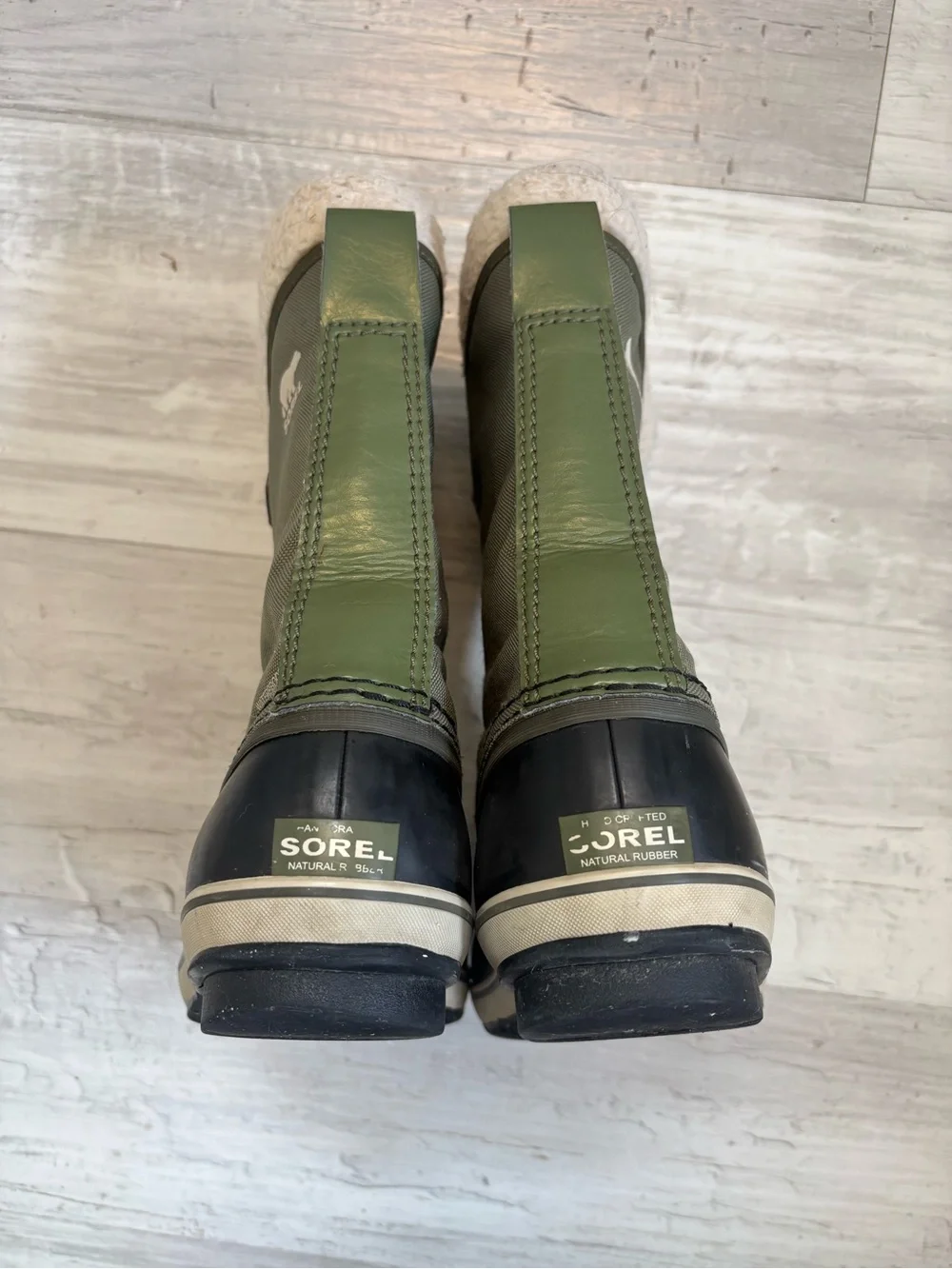Sorel Yoot Pac Nylon Waterproof Snow Boots Hiker Green Youth Size 6